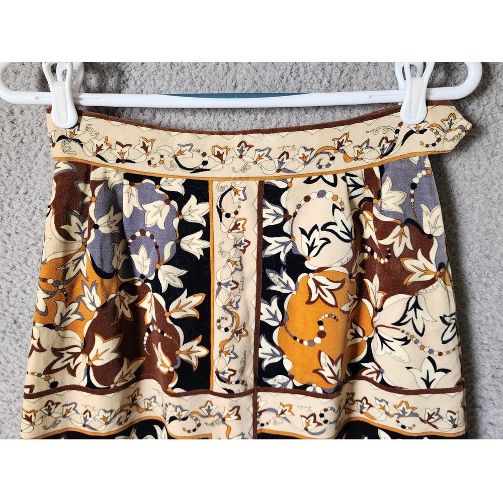 Vtg 70s Emilio Pucci Saks Skirt Set Women 12 Floral Velvet Jacket Maxi Skirt‎ - Picture 7 of 16